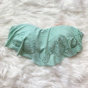 Xhilaration Mint Ruffle Bandeau Bikini Top